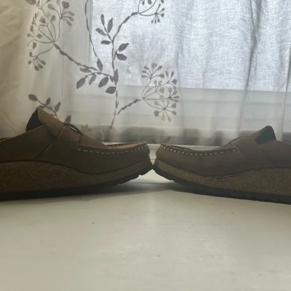Birkenstock Buckley Brown Suede Slip-On Loafers with Buckle - Picture 3 of 15